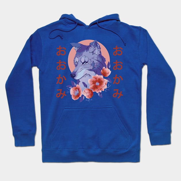 Wolf Flower P R Hoodie by LindenDesigns